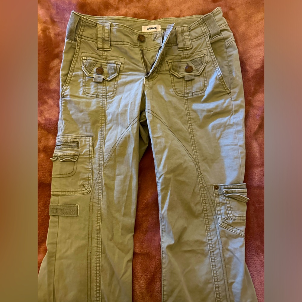 Gorgeous Green Flare Cargo Pants